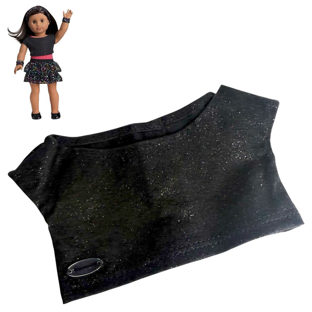 American Girl Doll Crop Top Black Crop Shirt Star Dance Outfit Accessory Sparkly